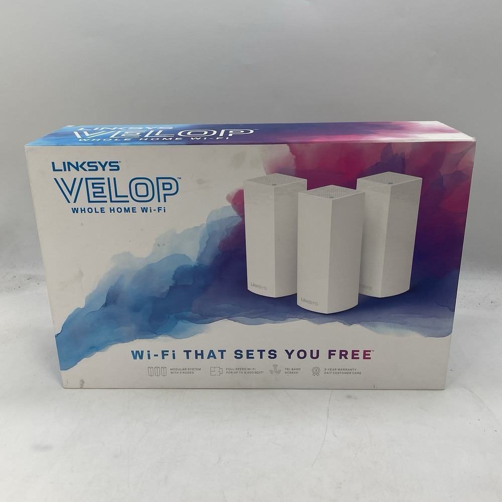 Linksys 3-Pack Velop Whole-Home WiFi 5 System WHW0303 AC2200 Mesh Router IN BOX